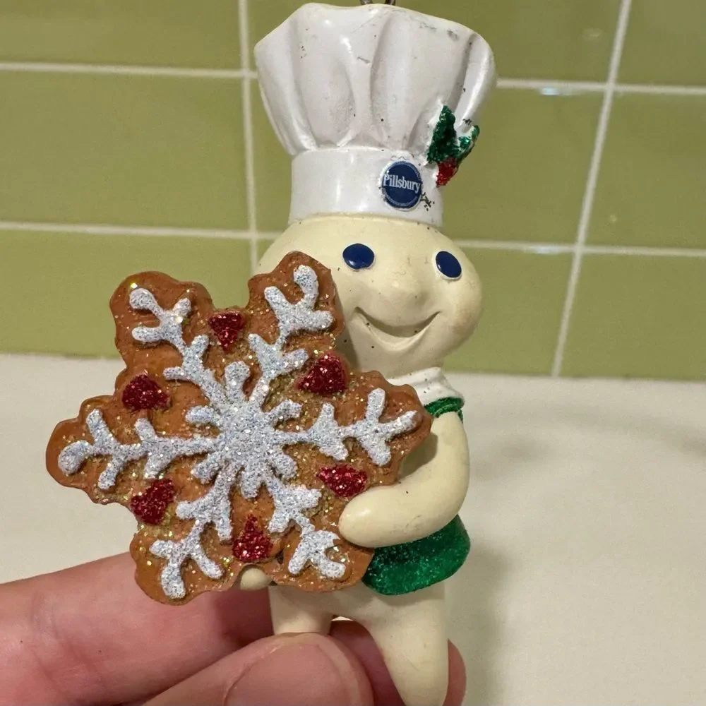 Danbury Mint The Pillsbury Doughboy Glitter Ornament Snowflake Cookie - No Box